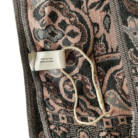 Pale Pink & Blue Boho Floral Paisley Pashmina Wrap - Picture 12 of 12